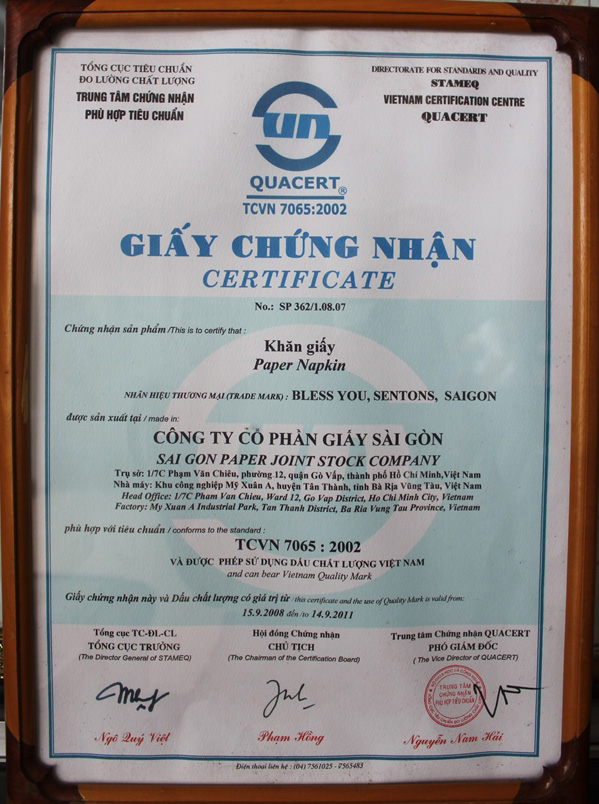TCVN 7065 – 2002 Certificate